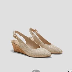 VIVAIA Tamia Slingback Wedge Pro shoes sz 42 10.5 oatmeal beige new without tag